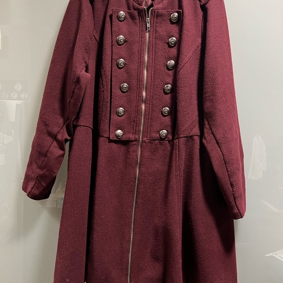 Torrid Burgundy Military Jacket - size 3 - Picture 7 of 13